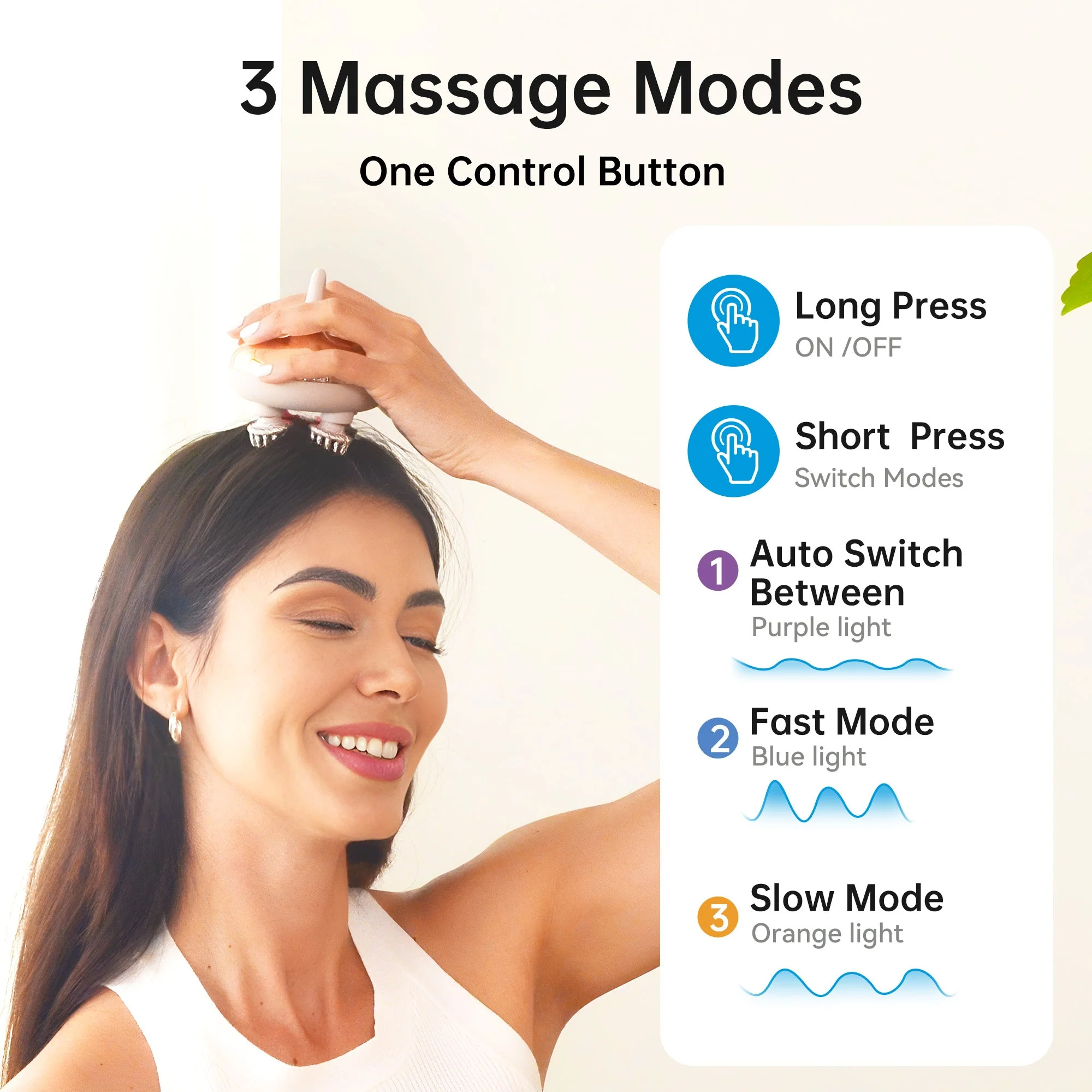COMFIER Cordless Scalp Massager Hair Growth with 3 kneading Modes, Waterproof Head Massager with 8 Claws for Deep Cleansing, Head Scratcher CF-4402