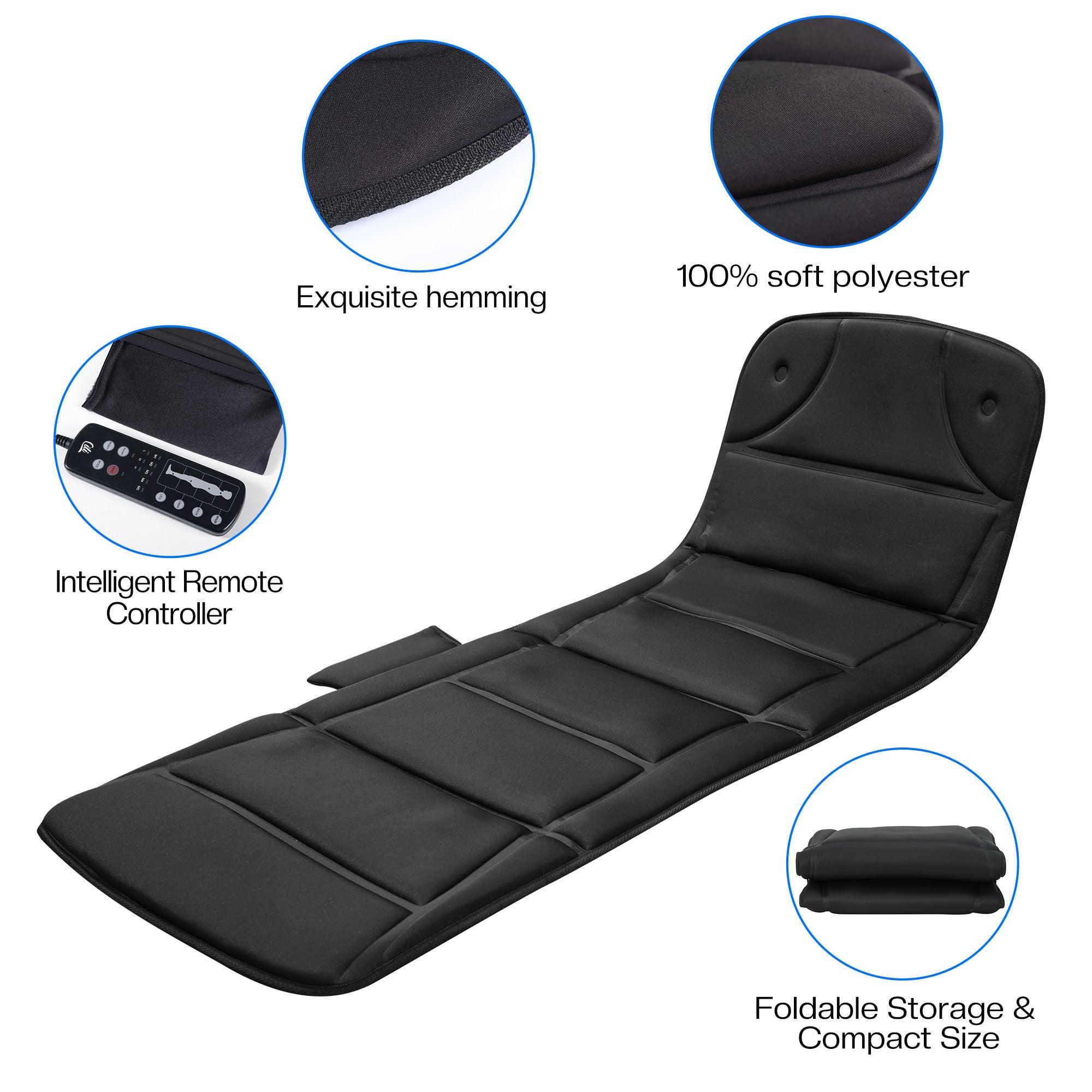 CILI Full Body Massage Mat 10 Vibration Massage Motors with Heating for Back, Shoulder, Leg, Gifts for Men Women, Mom Dad, Black CL-3701