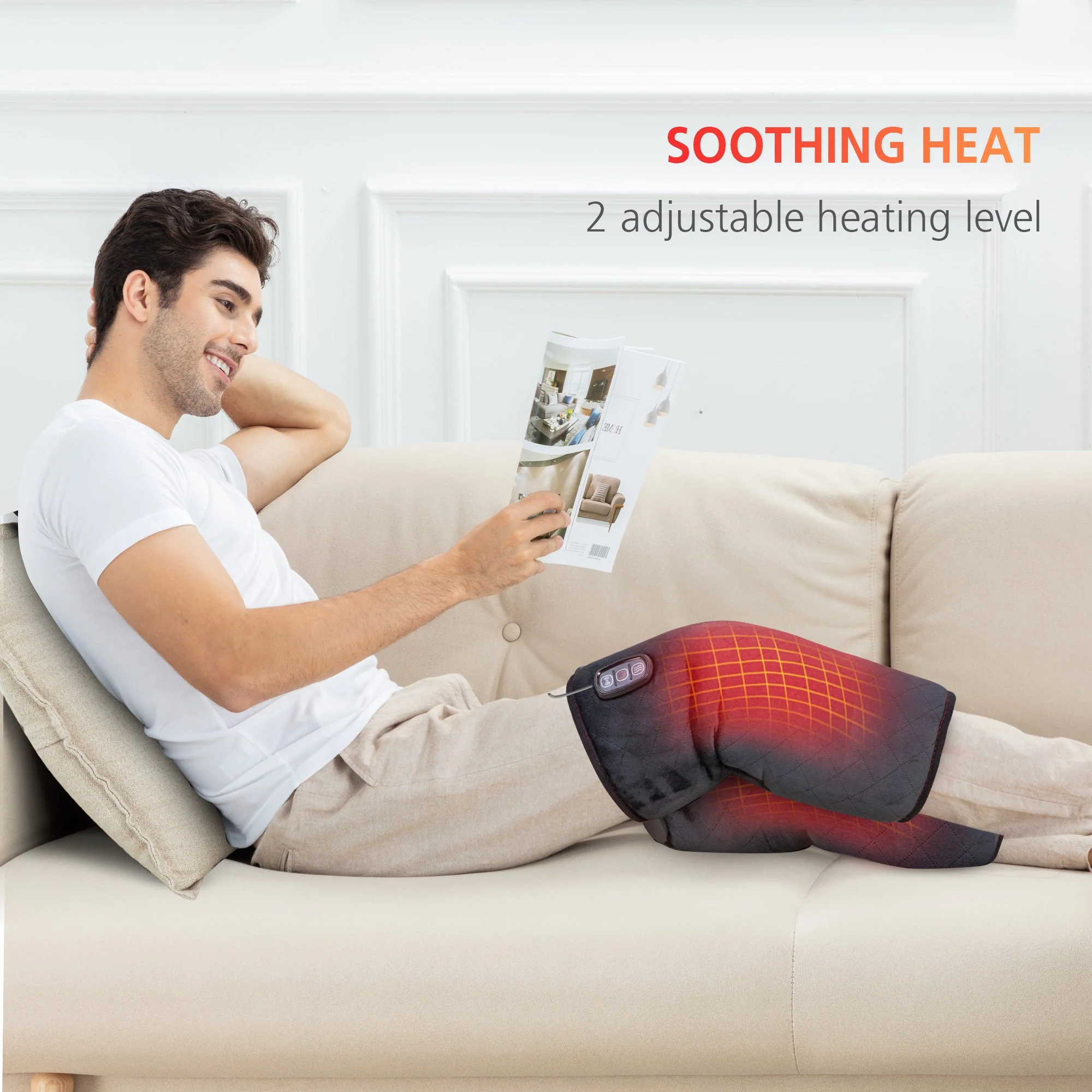 COMFIER Knee Massager with Heat, Vibration Heating Pad for Knee, Knee Heating Pad for Relief, Heated Knee Brace Wrap for Stress Relief(Small Size) CF-5701SM