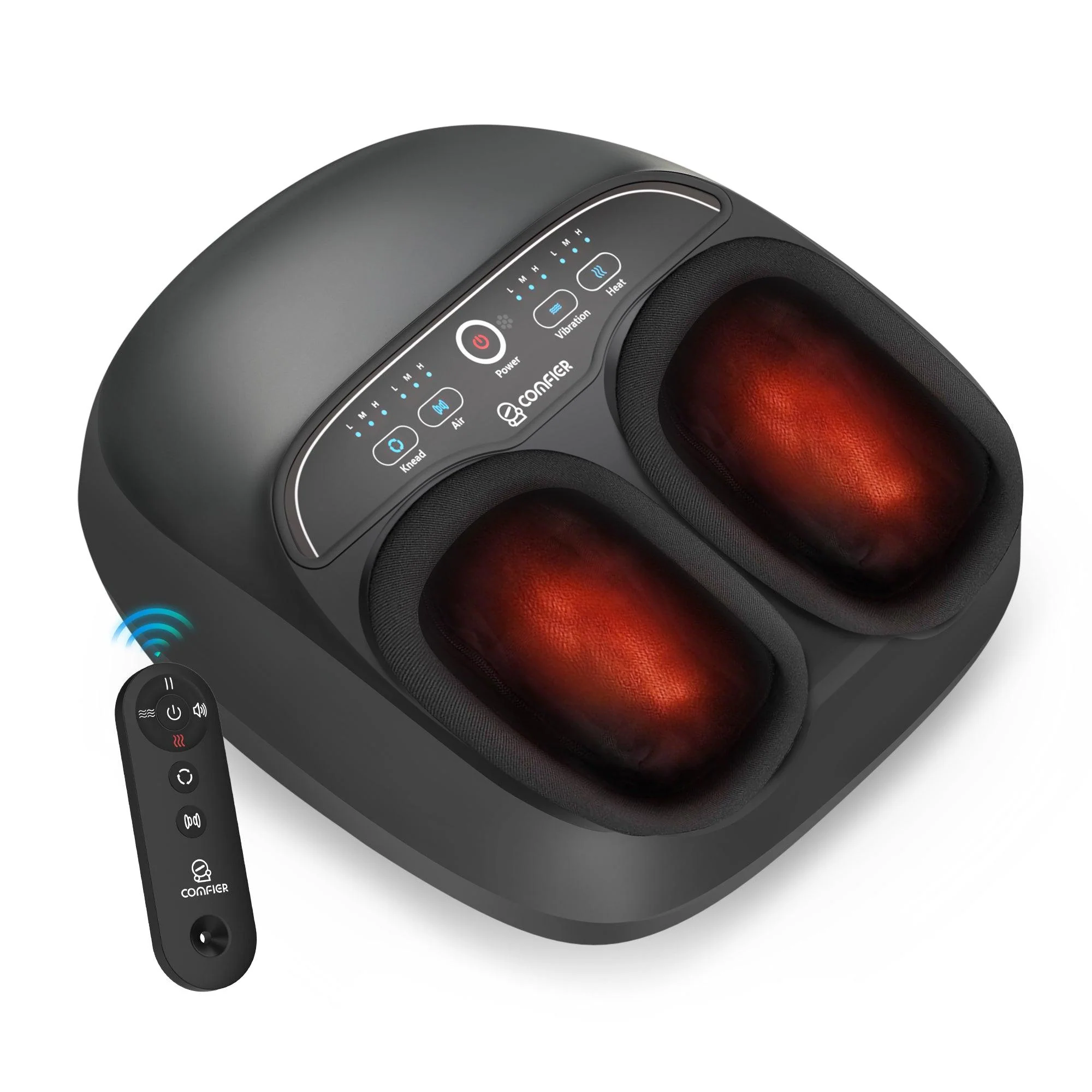 COMFIER Foot Massager Machine with Heat, Shiatsu Feet Massager for Plantar Fasciitis Neuropathy, Remote Control, UP to Men Size 13 CF-5310