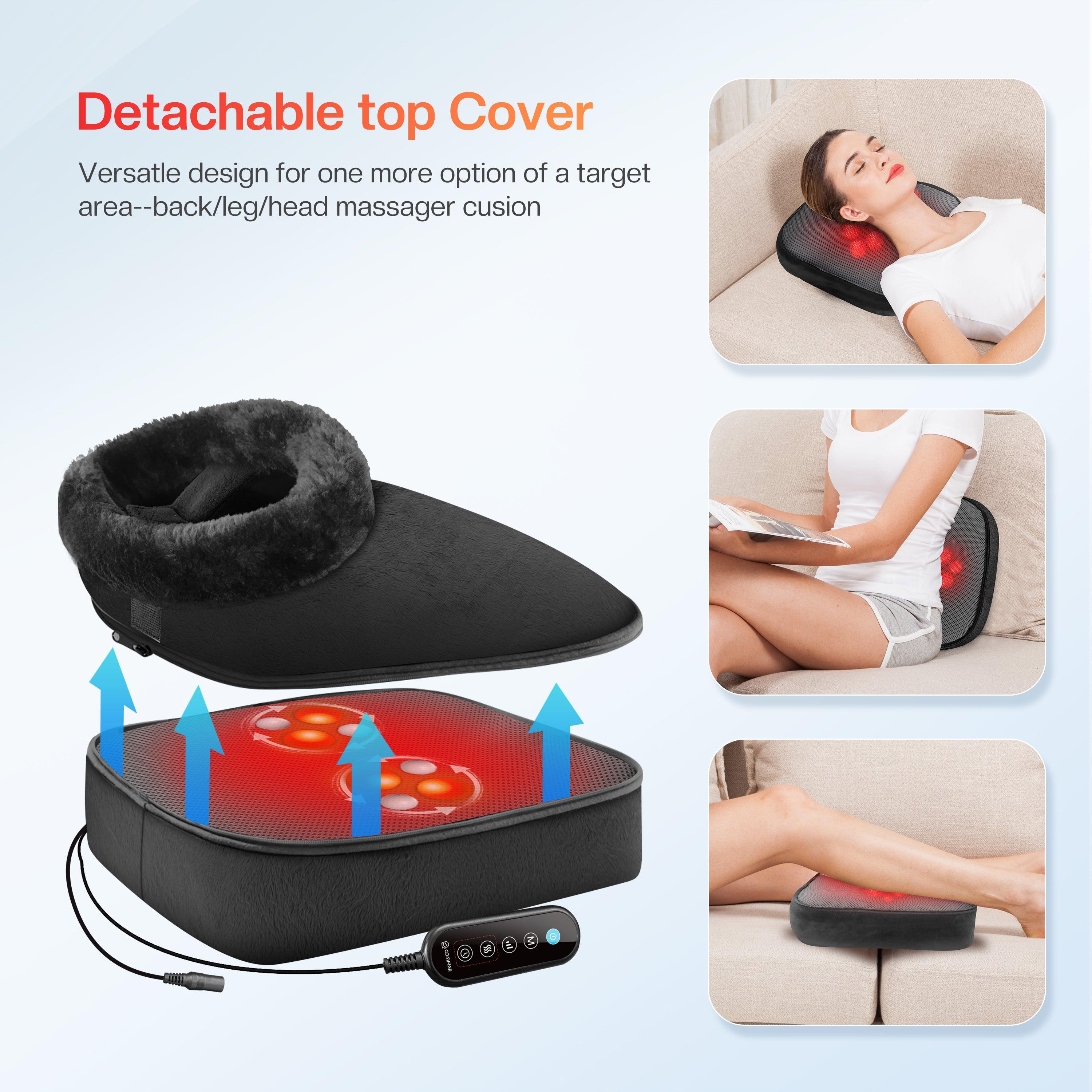 COMFIER Foot Massager with Heat, Electric Foot Warmer for Women, Men, Shiatsu Feet Massager Machine for Plantar Fasciitis, 2-in-1 Foot & Back Massager, Foot Heater,Valentine's Day Gift CF-5202N