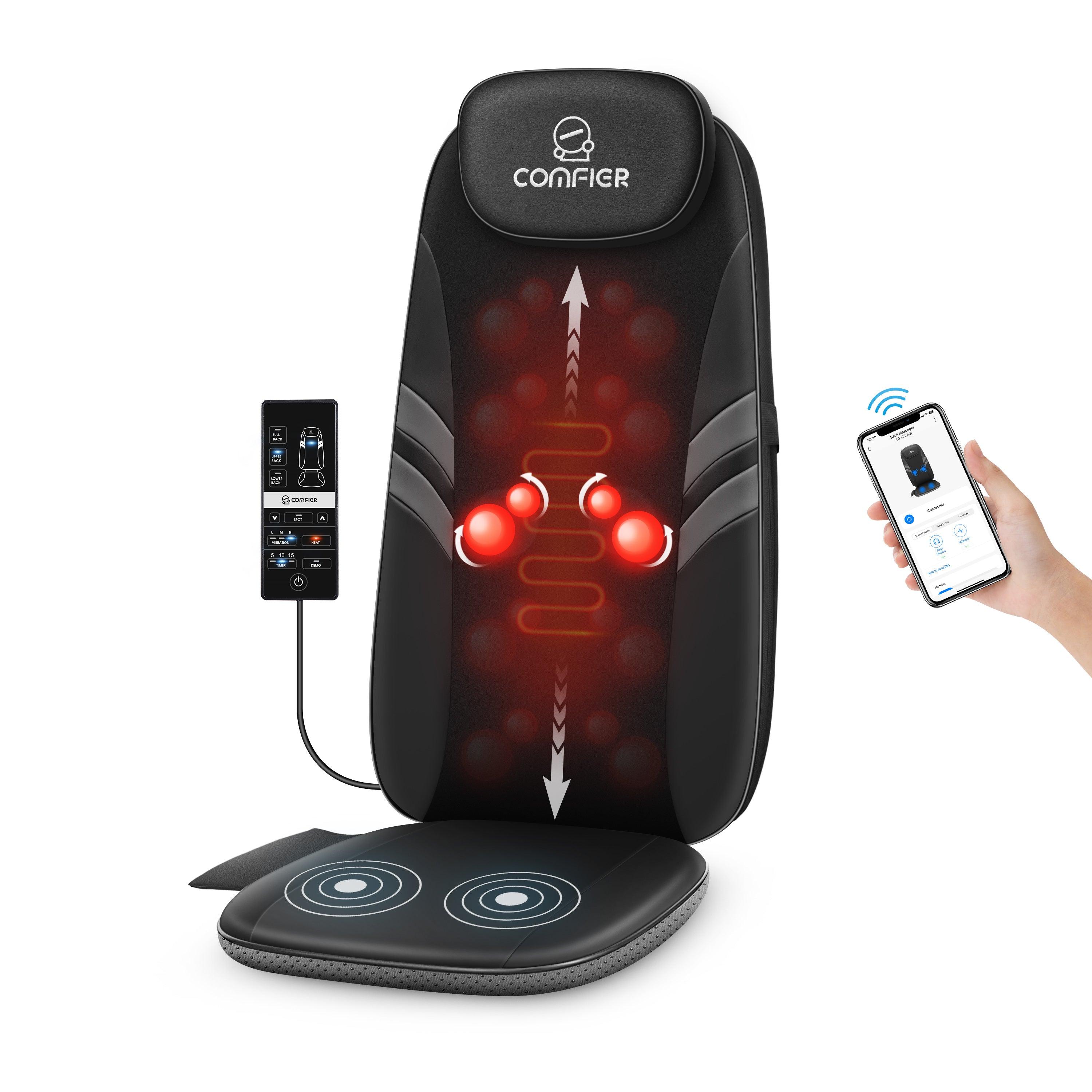 COMFIER Back Massager for Back Pain Relief with APP Control, Shiatsu Massage Chair Pad CF-2506