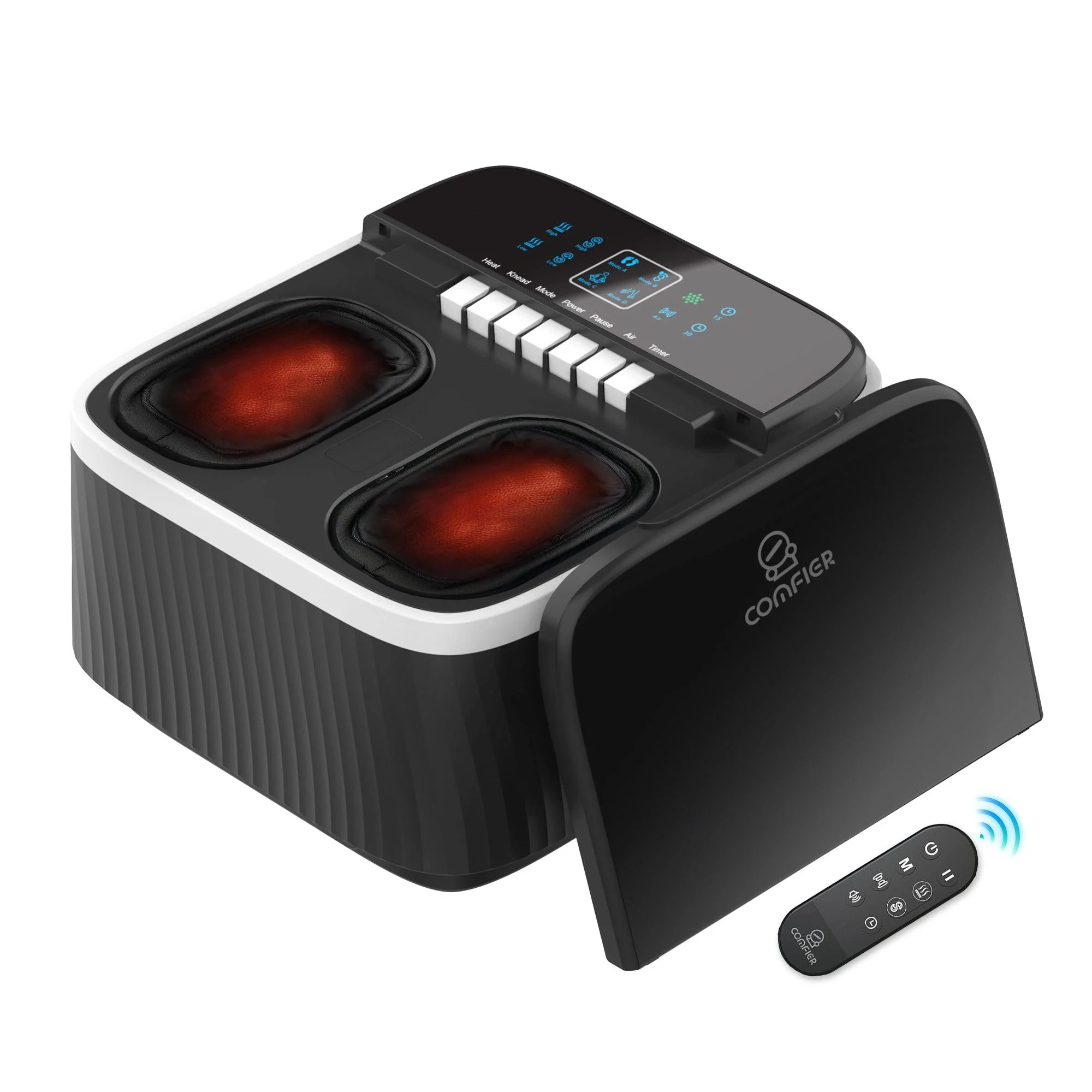 COMFIER Foot Massager with Heat, Shiatsu Foot Massager Machine for Neuropathy Plantar Fasciitis, Squeeze & Rolling Foot Massage, Remote Control & Piano-Key Button CF-5326