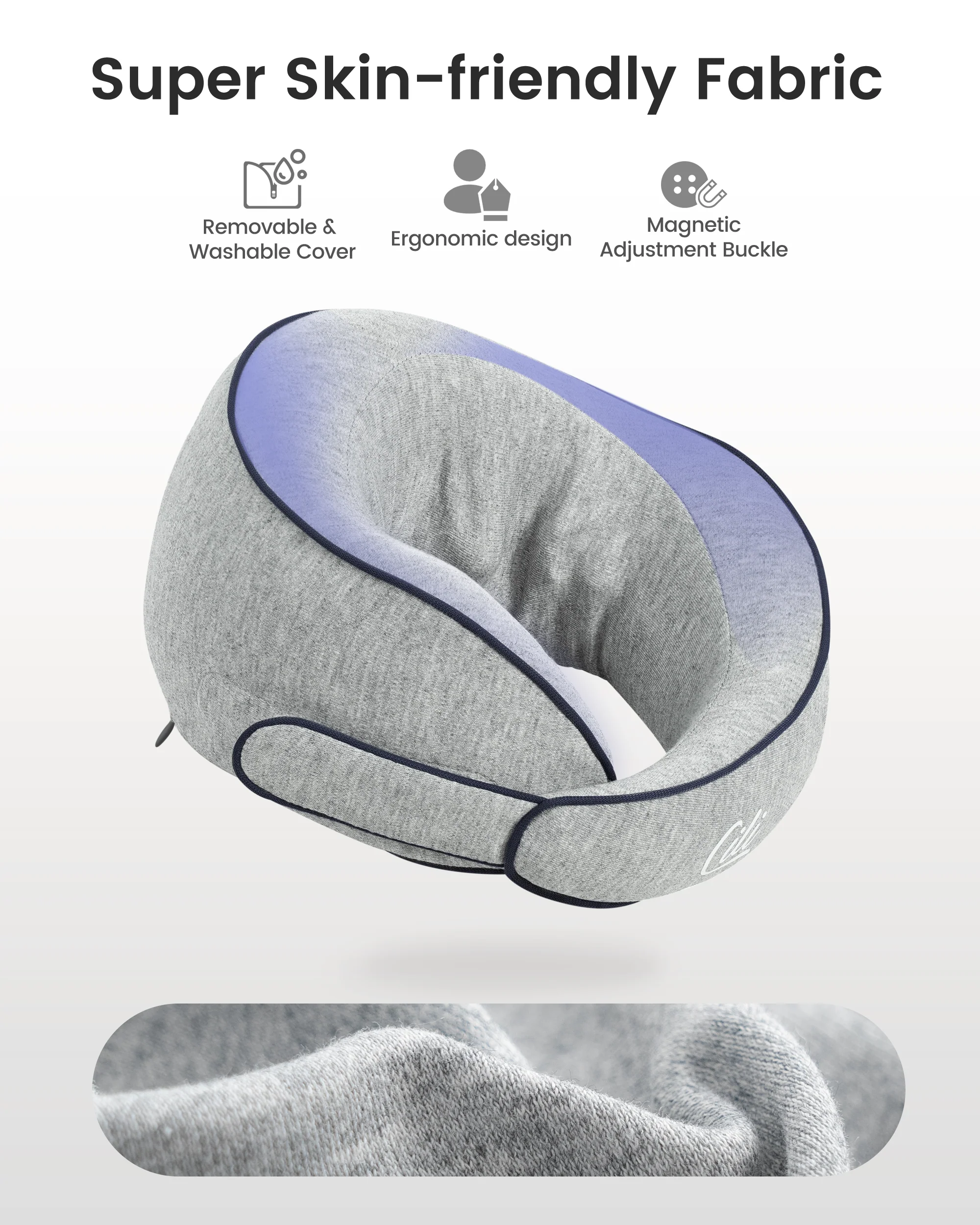 CILI Cordless Neck Massager Pillow with Heat, Shiatsu Neck Massager for Pain Relief Deep Tissue, Neck Travel Pillow, 3 Adjustable Intensity CL-6476