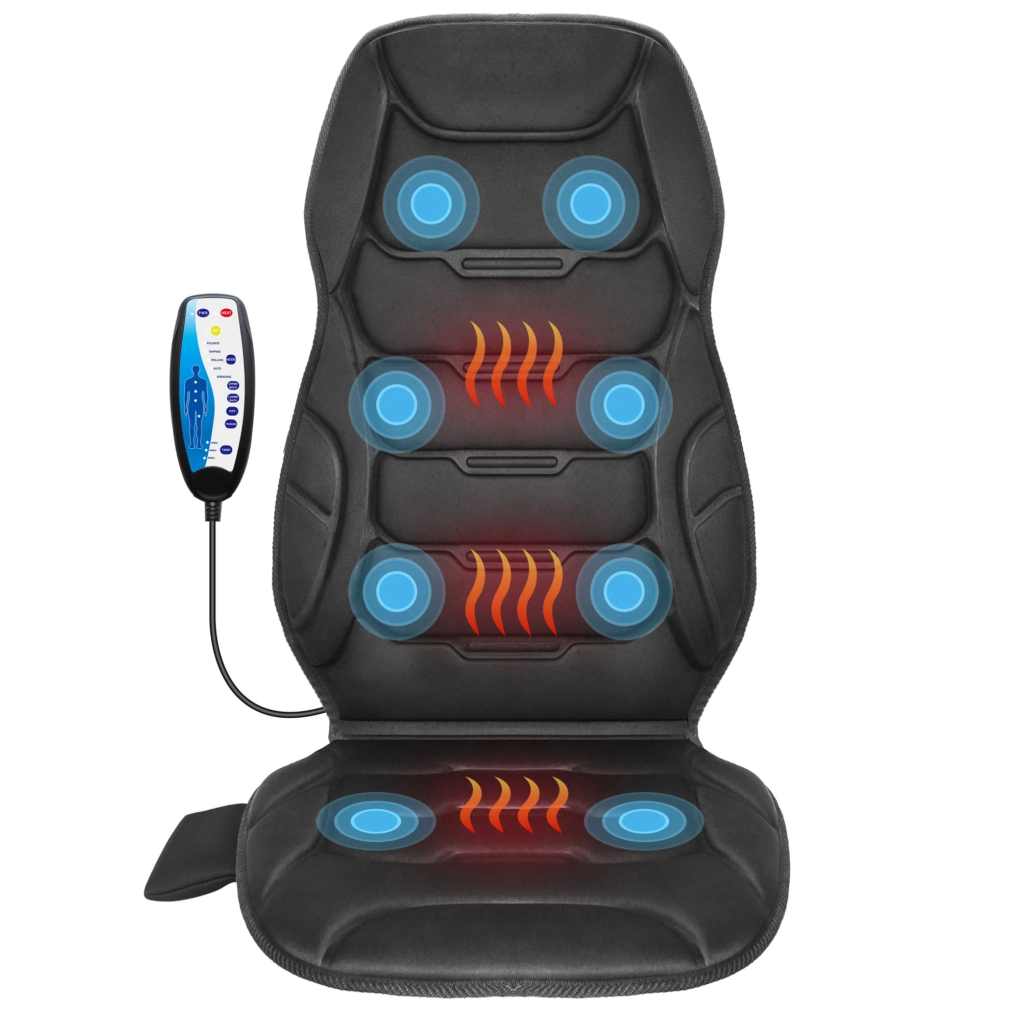 COMFIER Vibration Massage Seat Cushion with 8 Massage Nodes & 5 Modes, Adjustable & Heated Chair Massage Pad for Home Office CF-2402