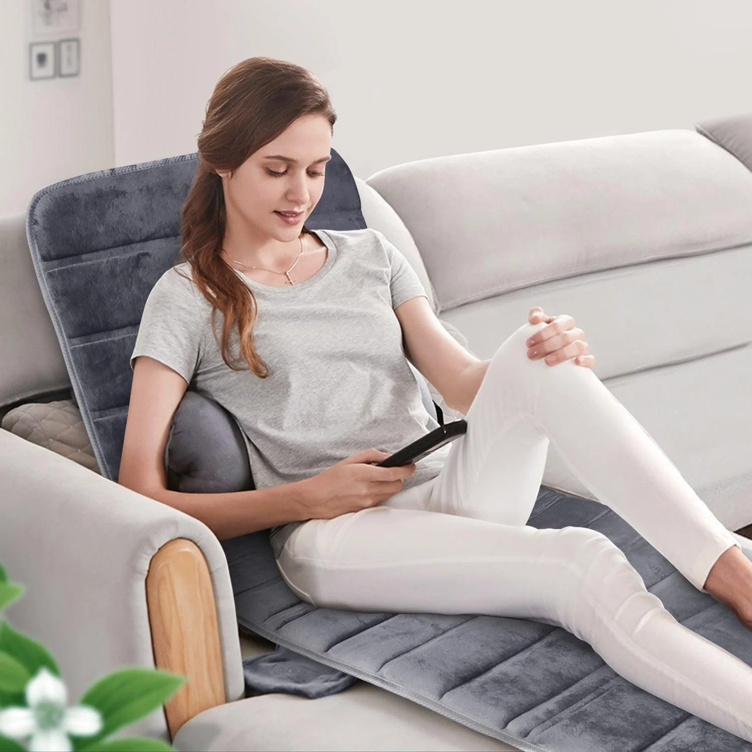COMFIER Full Body Massage Mat with Heat & Vibration Motors & 2 Therapy Heating pad CF-3603S