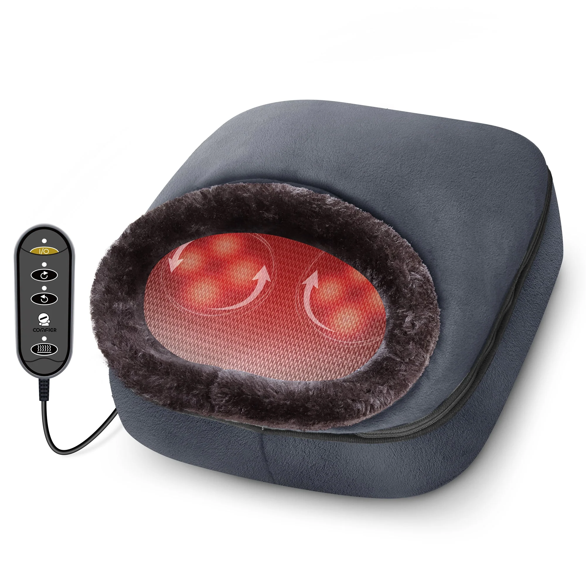 COMFIER Shiatsu Foot Massager with Heat, Electric Heated Foot Warmer for Plantar Fasciitis, Neuropathy, Foot Stress Relief CF-5202S