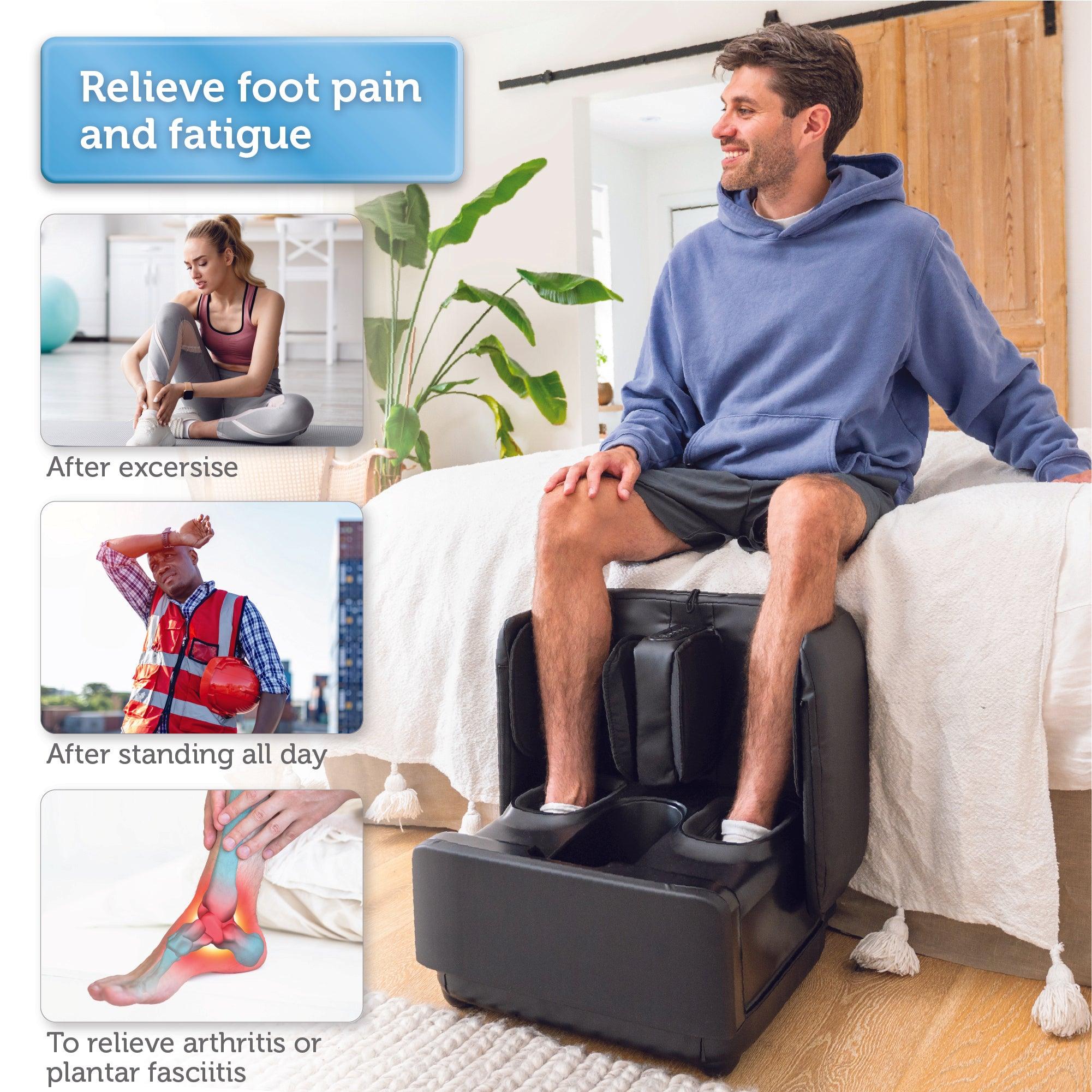COMFIER 2 in 1 Foot Massager Machine & Ottoman Foot Rest, Shiatsu Foot and Calf Massager with Heat CF-5001