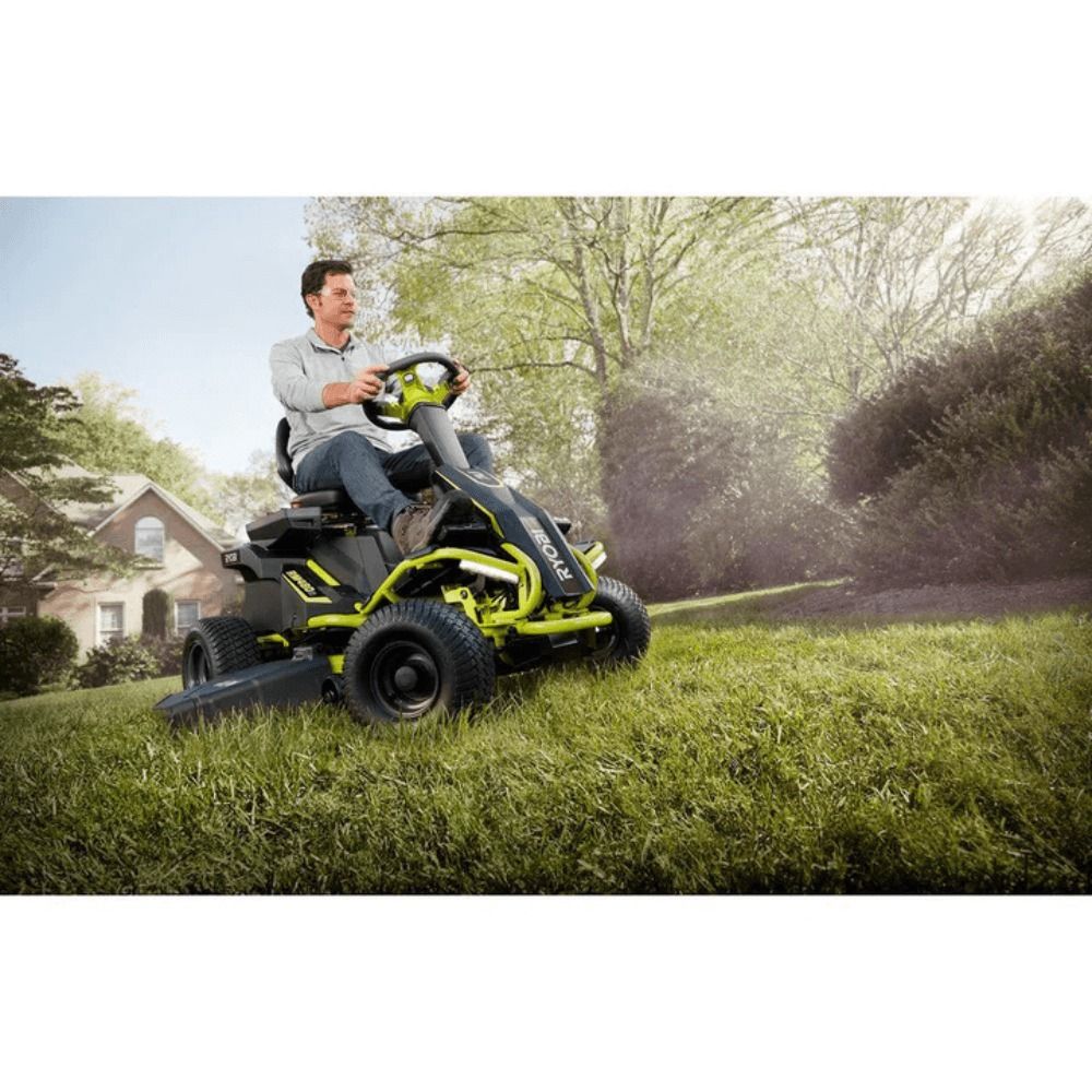 RYOBI 38-Inch 100 Ah Battery Electric Rear-Engine Riding Lawn Mower