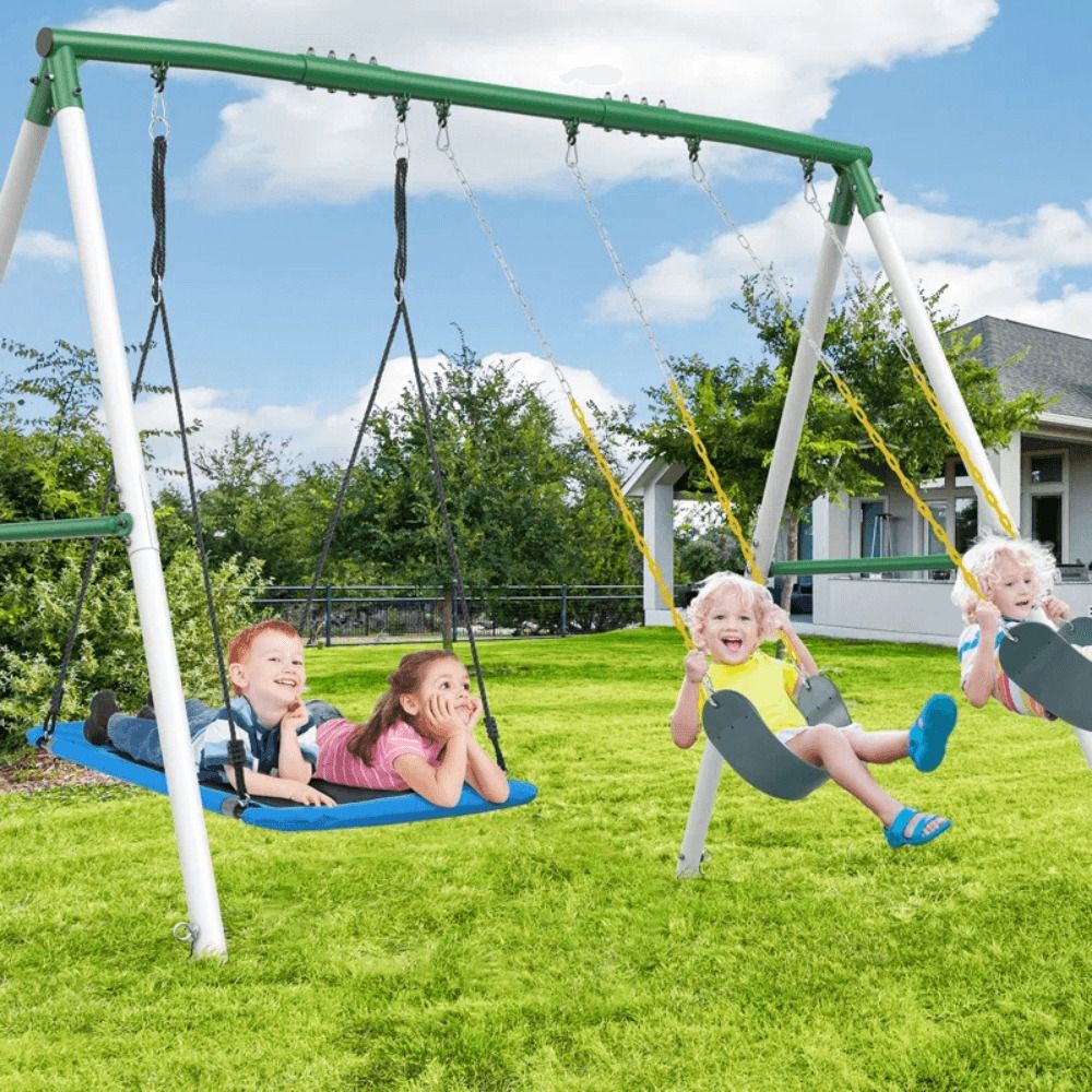 660 lbs Heavy Duty Swing Set with 1 Platform Swing and 2 Belt Swings