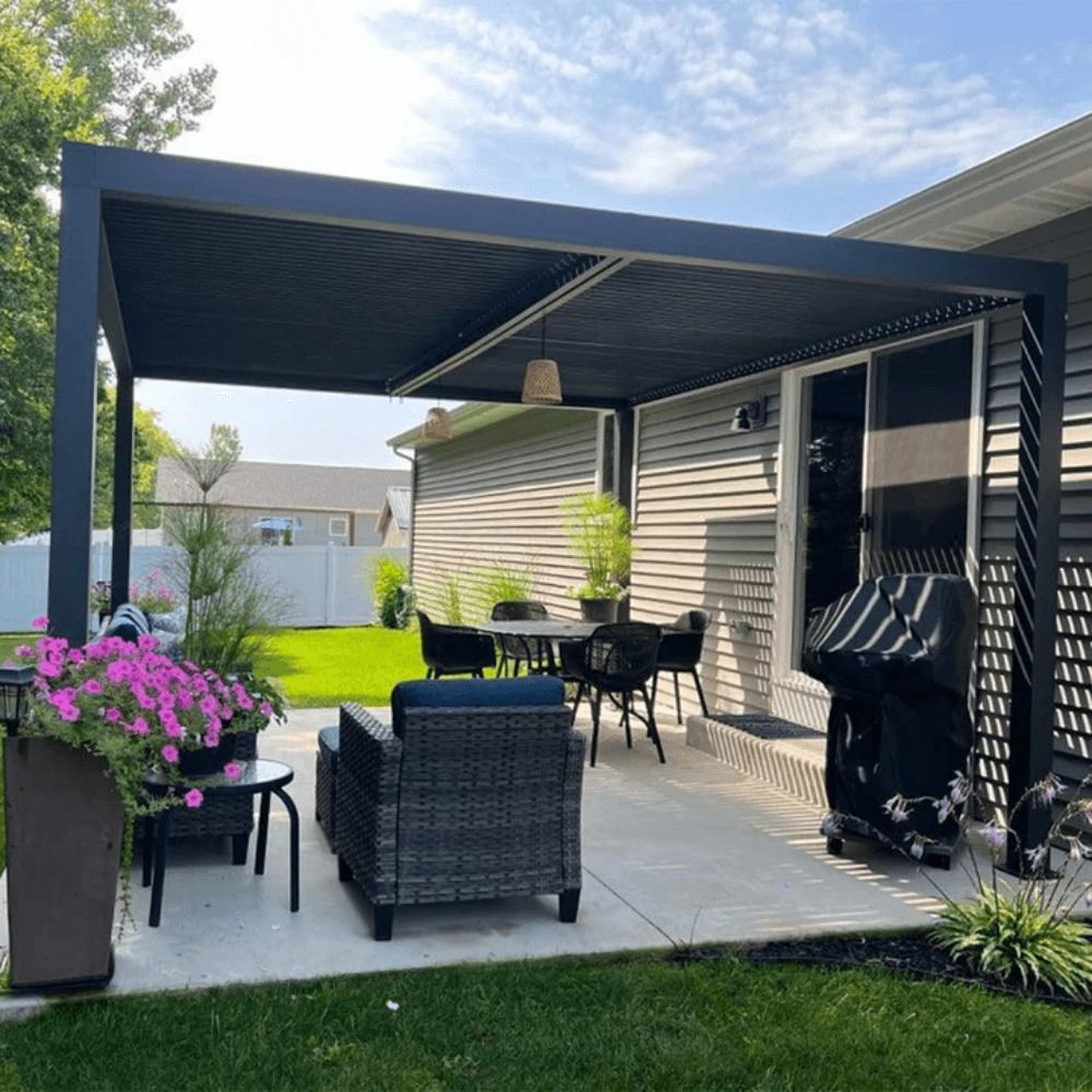 Adjustable Aluminum Pergola with Outdoor Louvered Patio Cover