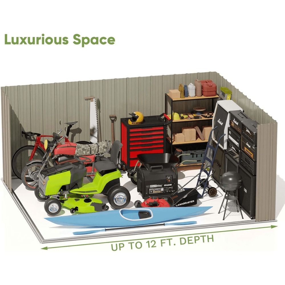 10 ft. W x 12 ft. D Metal Storage Shed - 119 sq. ft. Size Upgrade