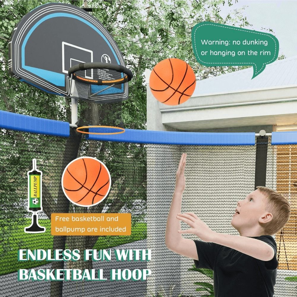 Giantex 8, 10 & 12 ft Large Outdoor Trampoline with Enclosure, Ladder Included – ASTM Certified