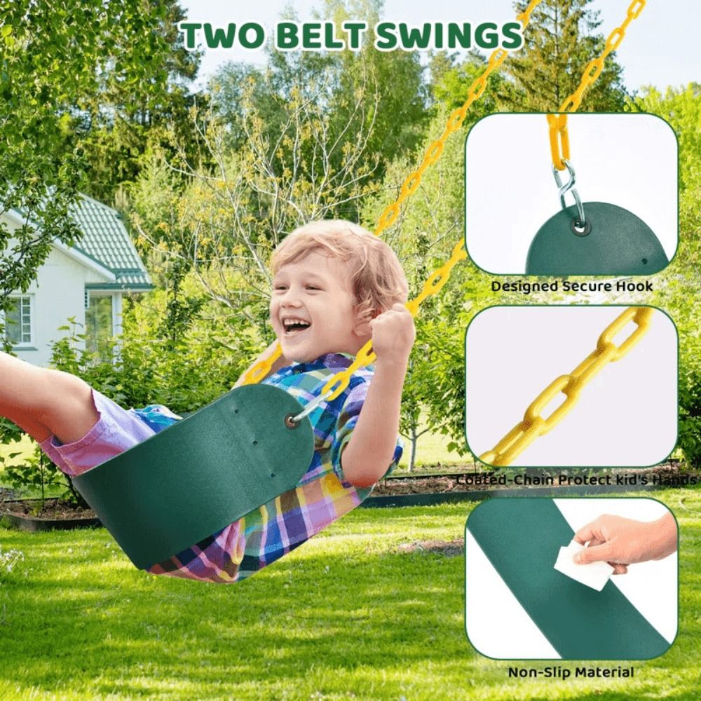 660 lbs Heavy Duty Swing Set with 1 Platform Swing and 2 Belt Swings