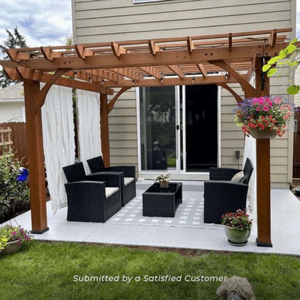 Backyard Discovery 12 x 10 Cedar Pergola – Durable Outdoor Patio Shade Structure