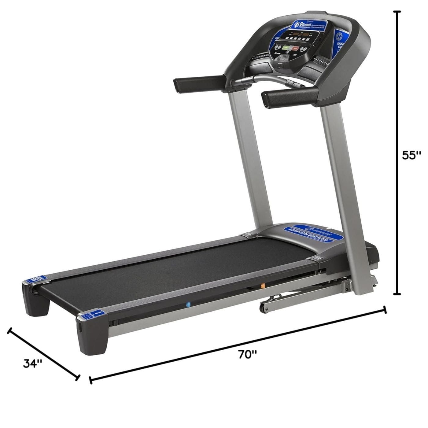 Horizon Fitness T101 Treadmill - EasyFold Design, Comfortable Running Surface