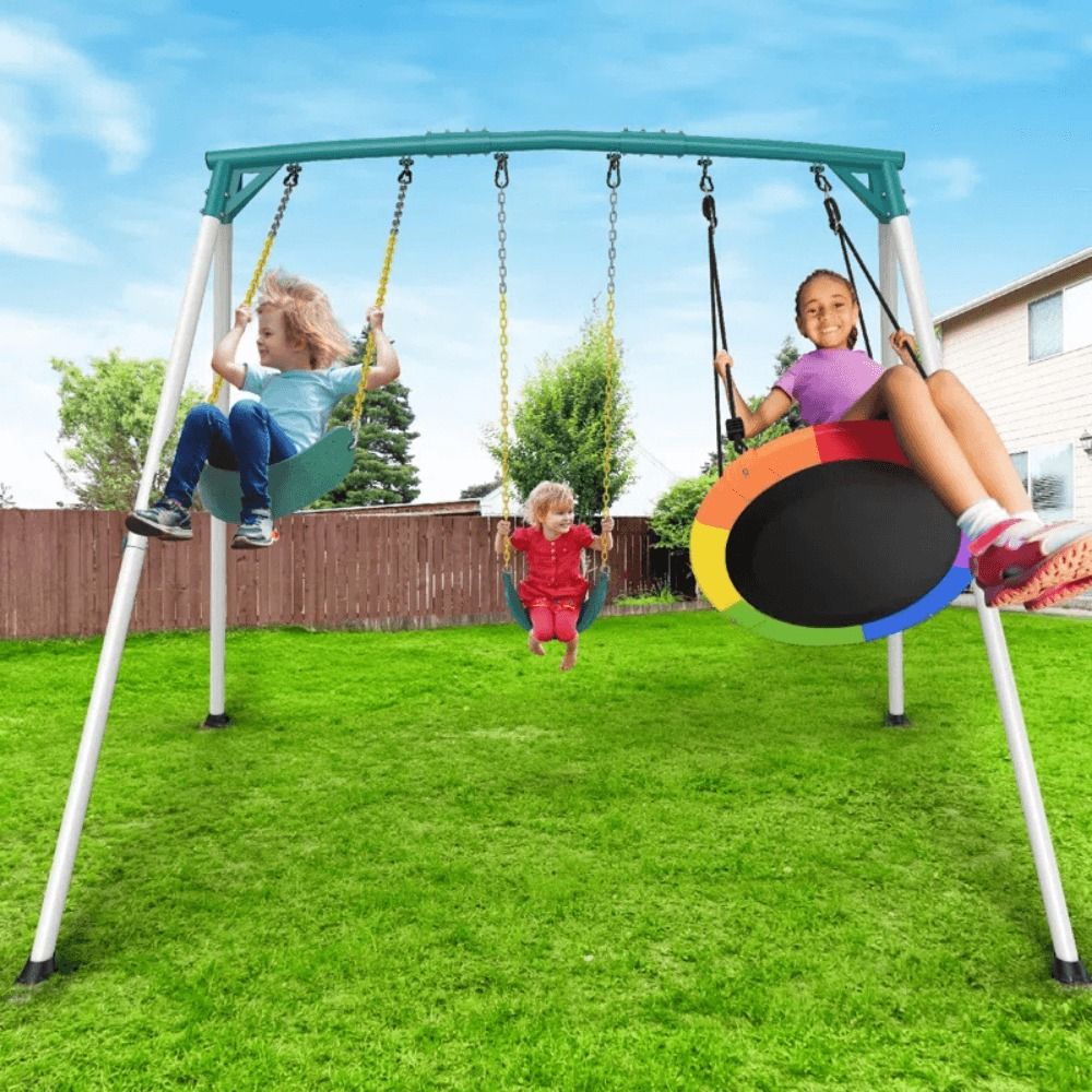 9.5 ft Heavy Duty Metal Swing Set