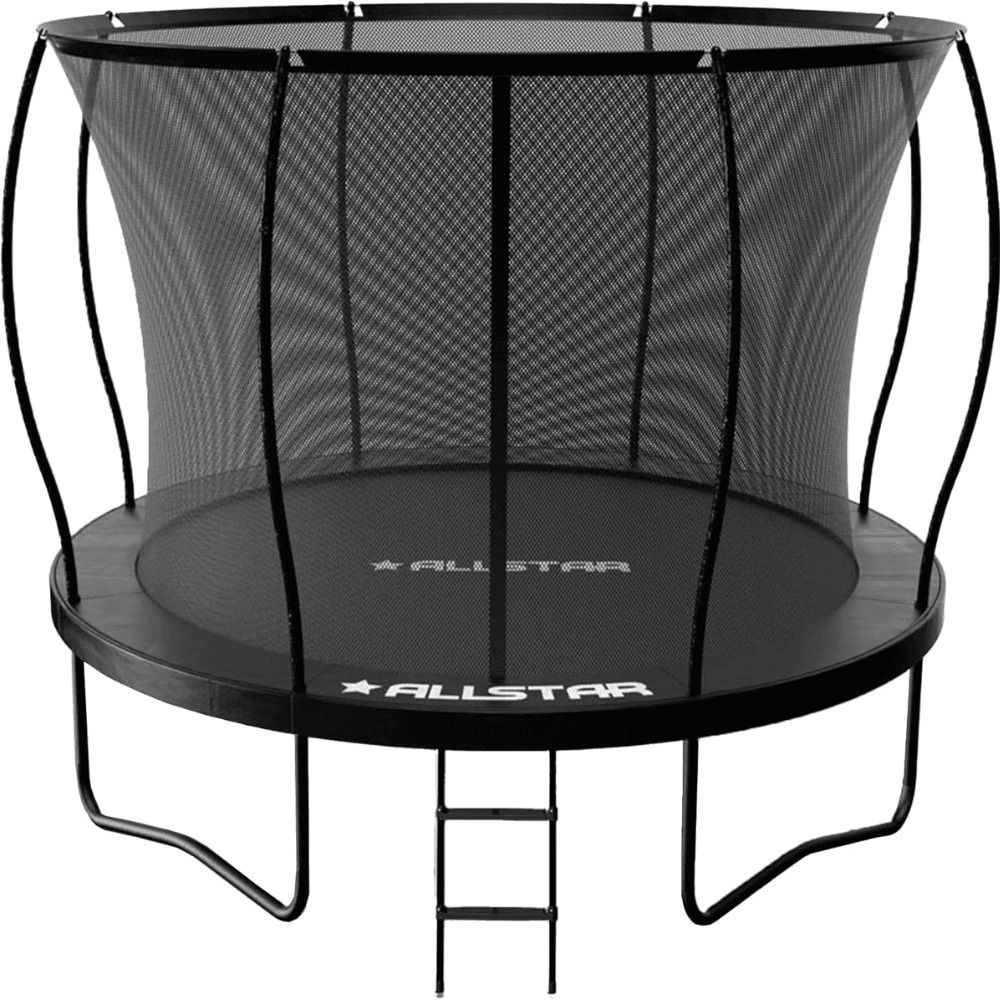 ALLSTAR 10ft Kids Outdoor Trampoline with Safety Net and Ladder – Backyard Play Equipment
