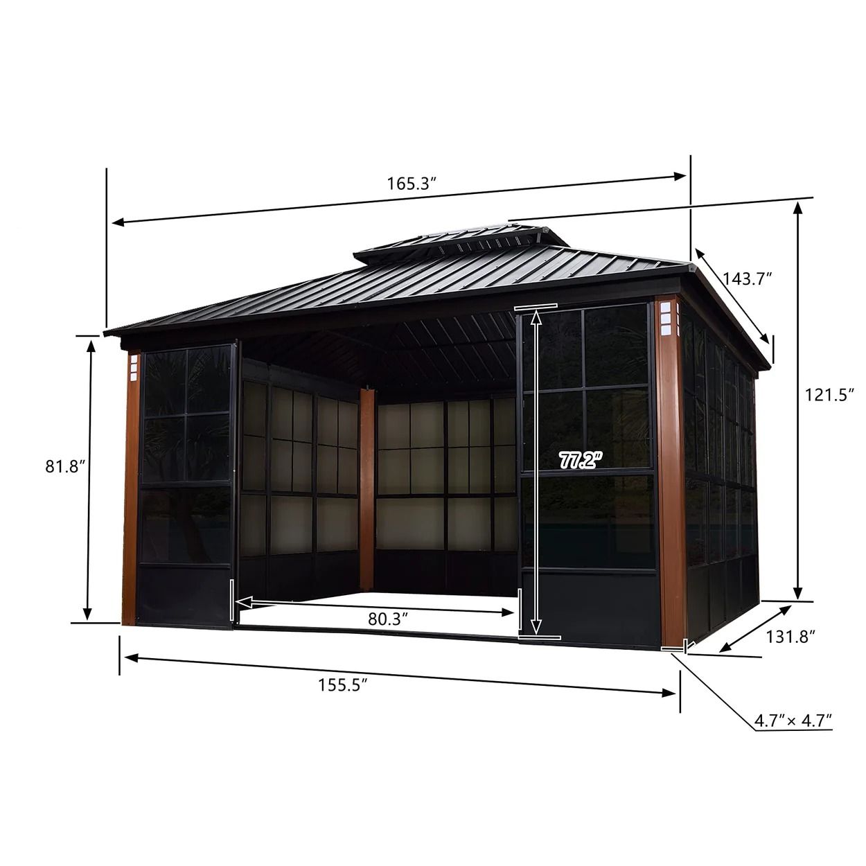 12 x 14 Hardtop Gazebo for Patio – Screened Sunroom and Backyard Shelter