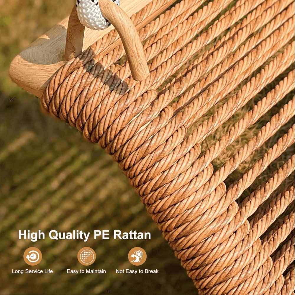 2-Seat Cloud Swing Chair with Cushions and Pillows – Khaki Frame with Purple Leaf Cushions