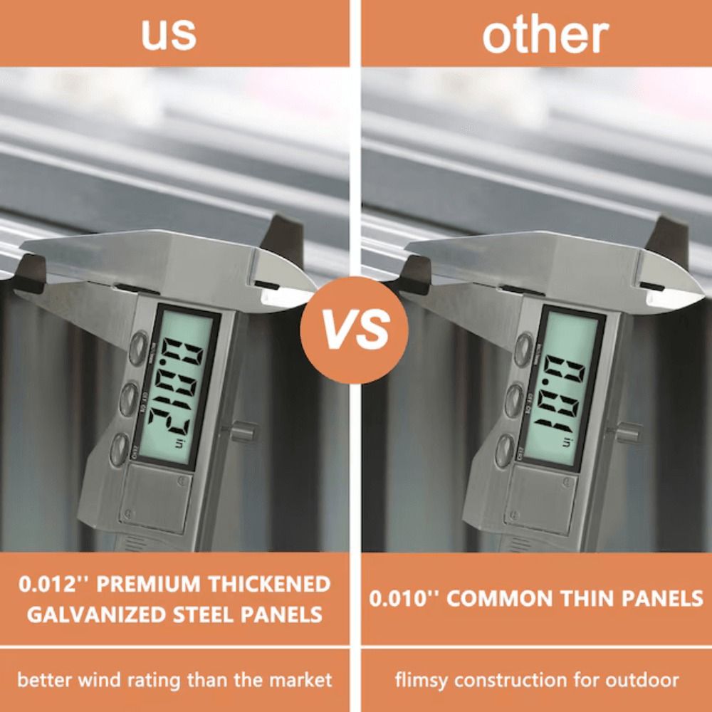 10 ft. W x 12 ft. D Outdoor Metal Storage Shed - Gray, 120 sq. ft.