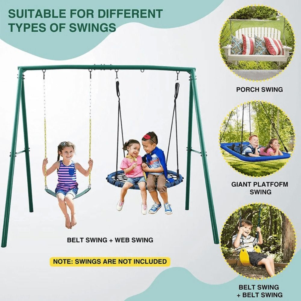 440 lbs Extra Large Metal Swing Frame with 5 Hanging Hooks - Heavy Duty A-Frame Swing Stand