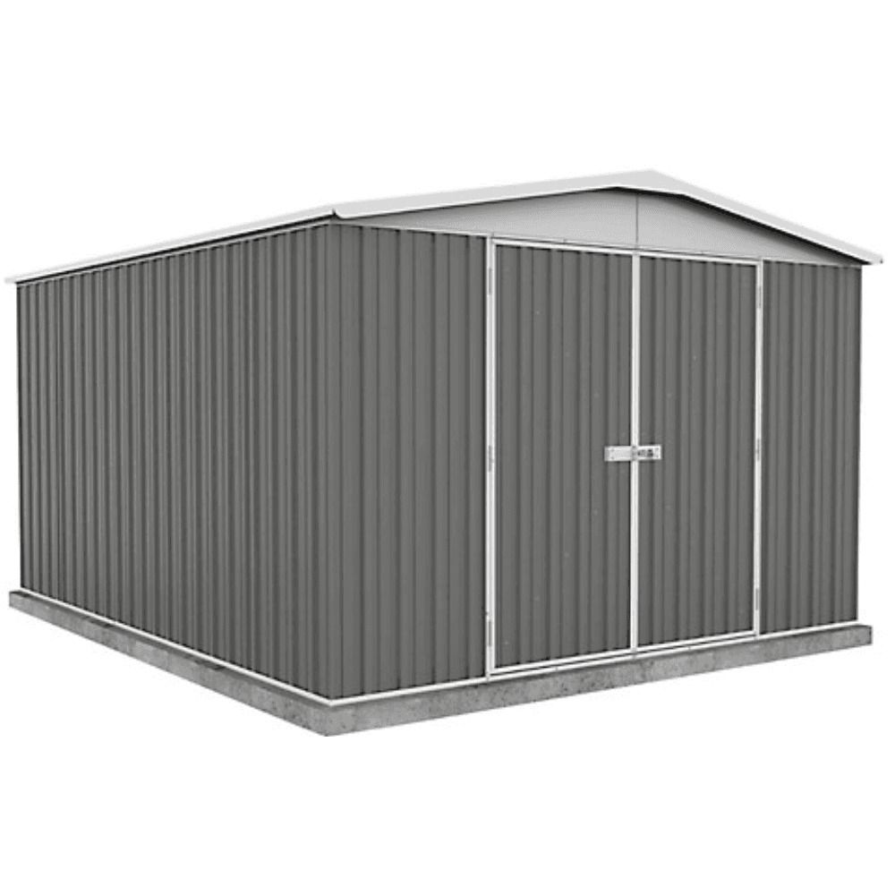 10 ft. W x 12 ft. D Outdoor Metal Storage Shed - Gray, 120 sq. ft.