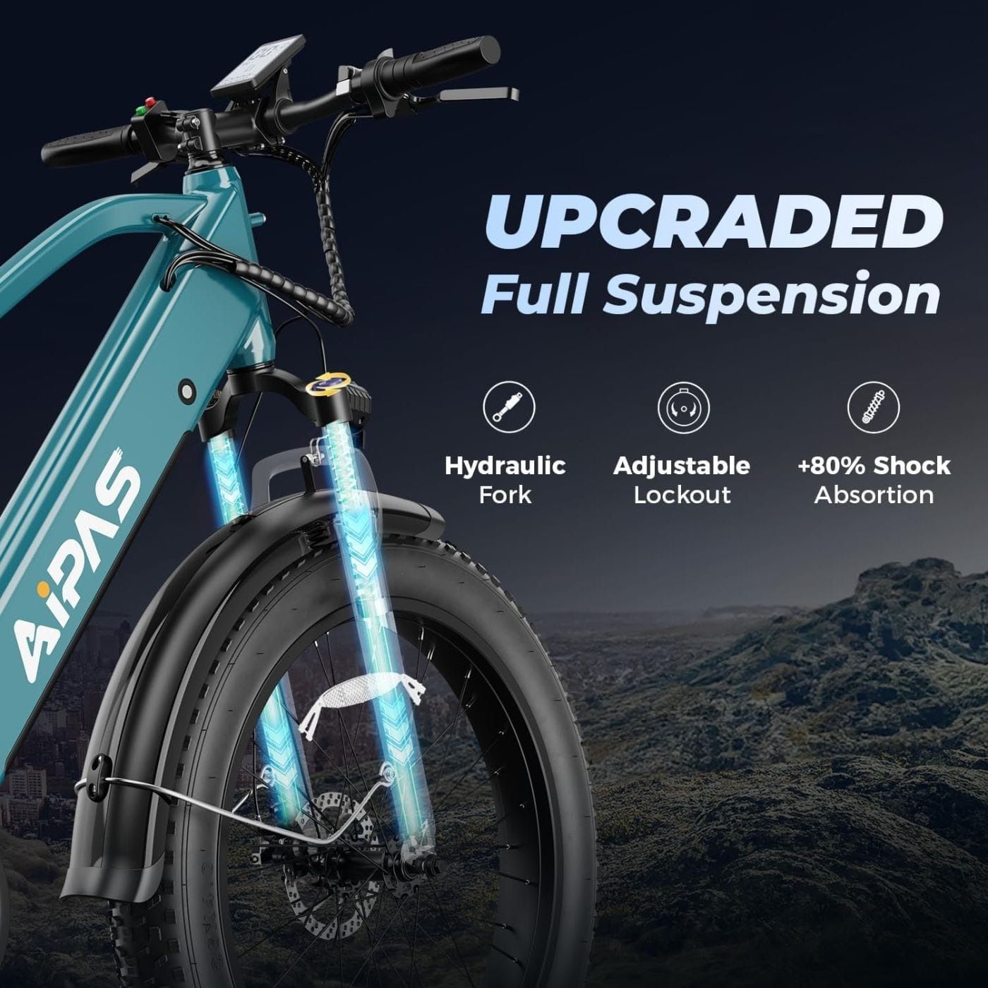 Aipas M2 Xterrain Electric Bike - Black, All-Terrain Performance