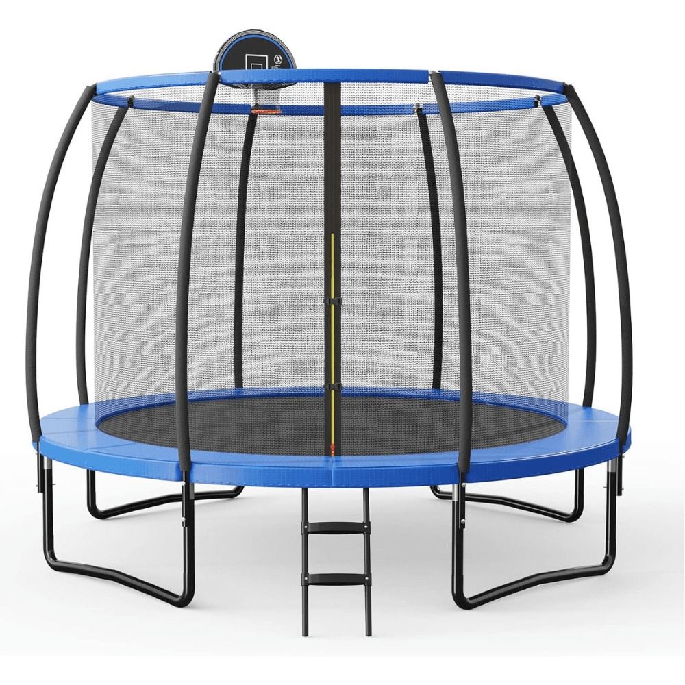 Giantex 8, 10 & 12 ft Large Outdoor Trampoline with Enclosure, Ladder Included – ASTM Certified