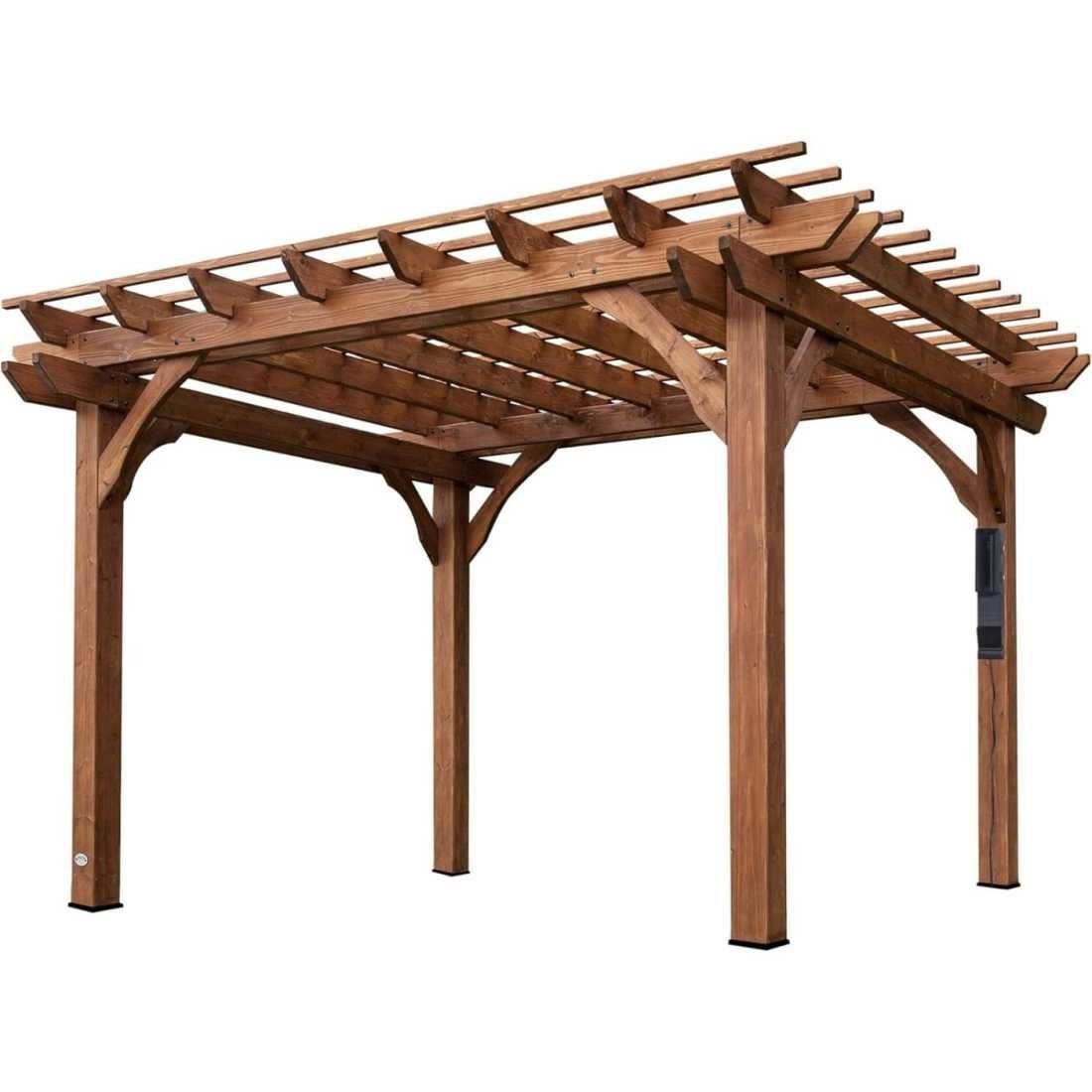 Backyard Discovery 12 x 10 Cedar Pergola – Durable Outdoor Patio Shade Structure