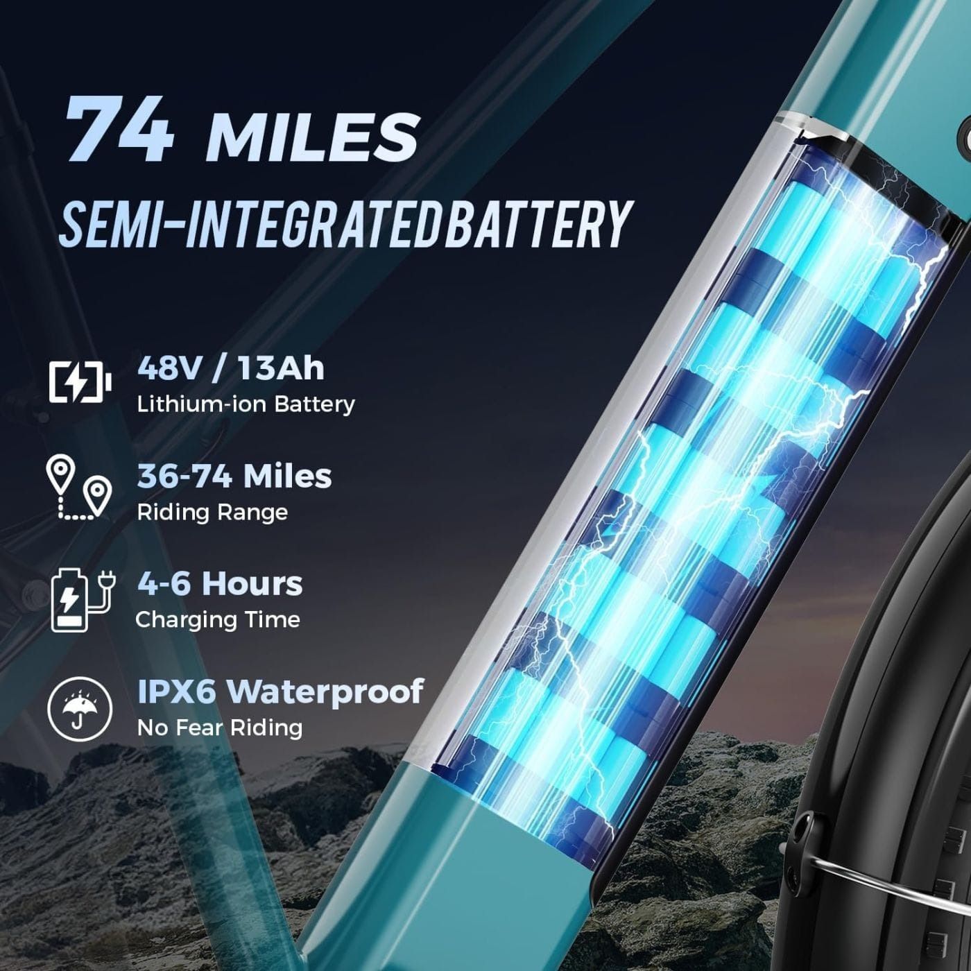 Aipas M2 Xterrain Electric Bike - Black, All-Terrain Performance