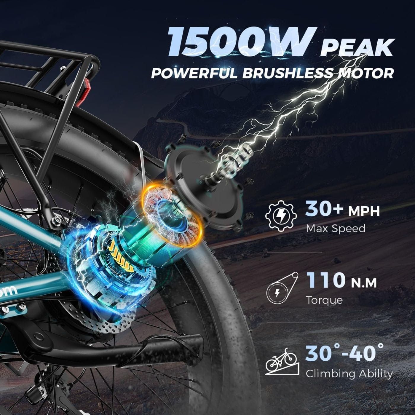 Aipas M2 Xterrain Electric Bike - Black, All-Terrain Performance
