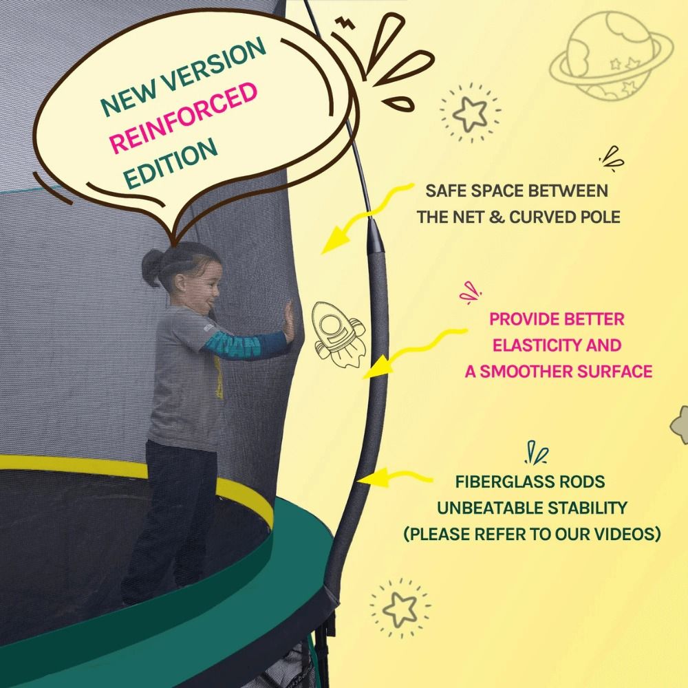 SkyBound 10ft Springless Trampoline – Safe and Durable Outdoor Fun