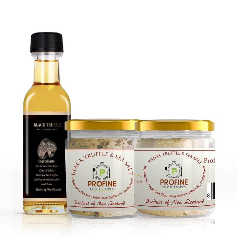 Package of Truffle Oil 100 cc and Truffle Salts