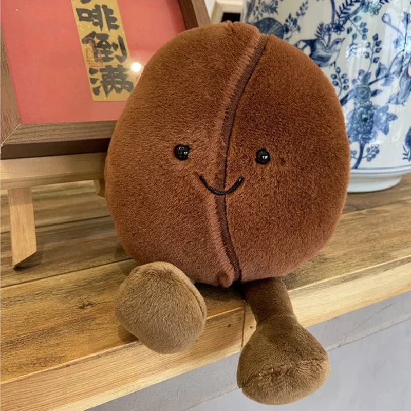 Simulated Coffee Bean Plush Doll Pillow - Brown Soft Stuffed