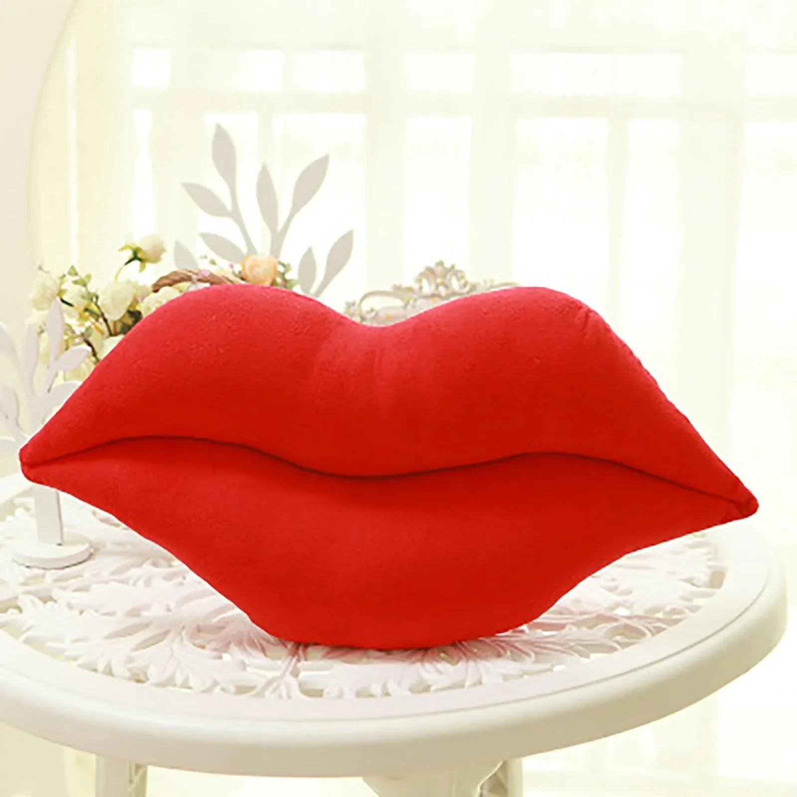 Valentine's Day Pink Lips Pillow - Y2K Room & Aesthetic Decor