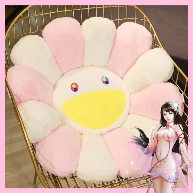 40cm Kawaii Sunflower Plush Pillow - Indie Aesthetic Decor