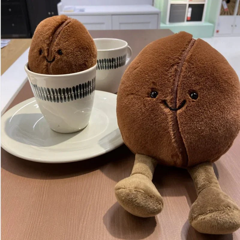Simulated Coffee Bean Plush Doll Pillow - Brown Soft Stuffed