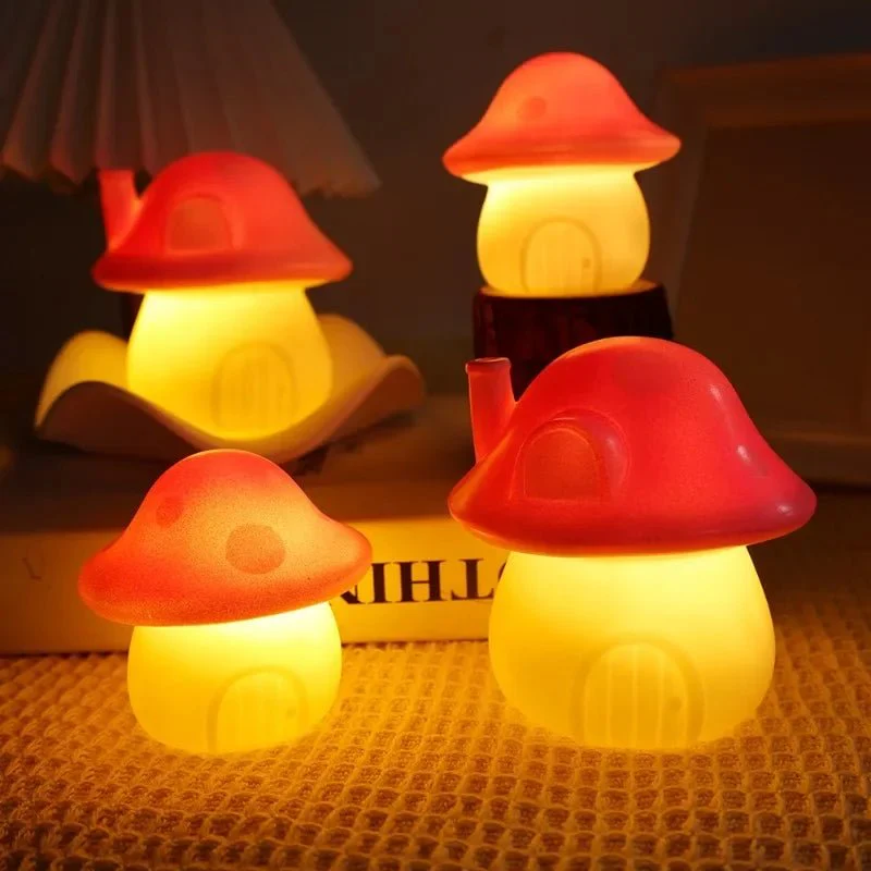 Mushroom Night Light - LED Portable Mini Lamp for Cozy Bedroom Decor