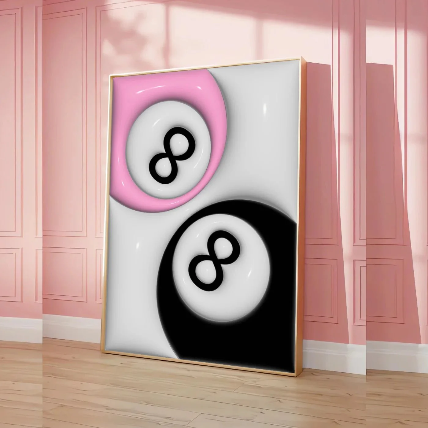 Y2K Number 8 Pool Ball Poster - Retro Aesthetic Canvas Art