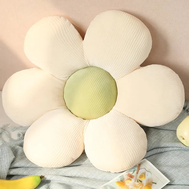 Flower Plush Throw Pillow - Soft Cotton Cushion for Coquette Room