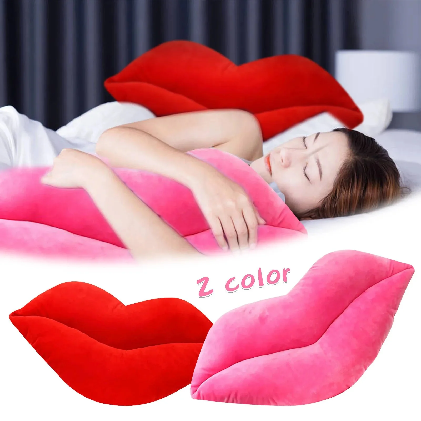 Valentine's Day Pink Lips Pillow - Y2K Room & Aesthetic Decor