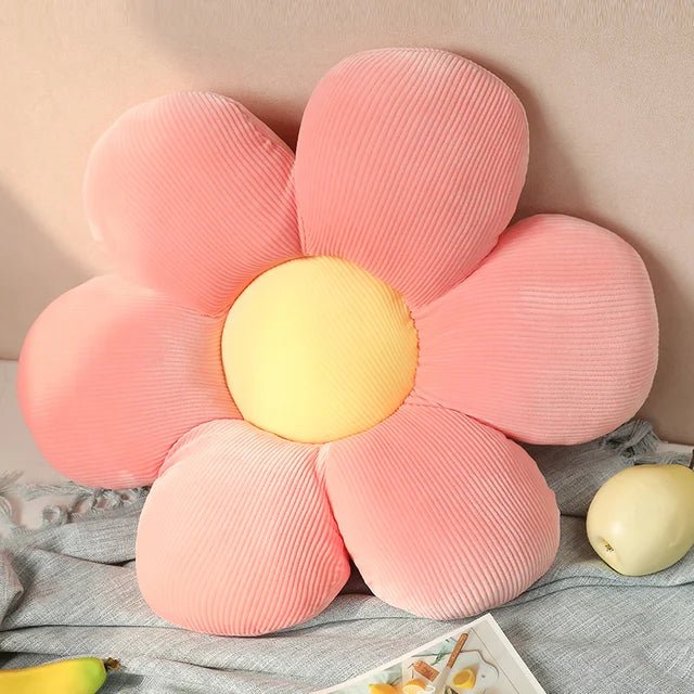 Flower Plush Throw Pillow - Soft Cotton Cushion for Coquette Room