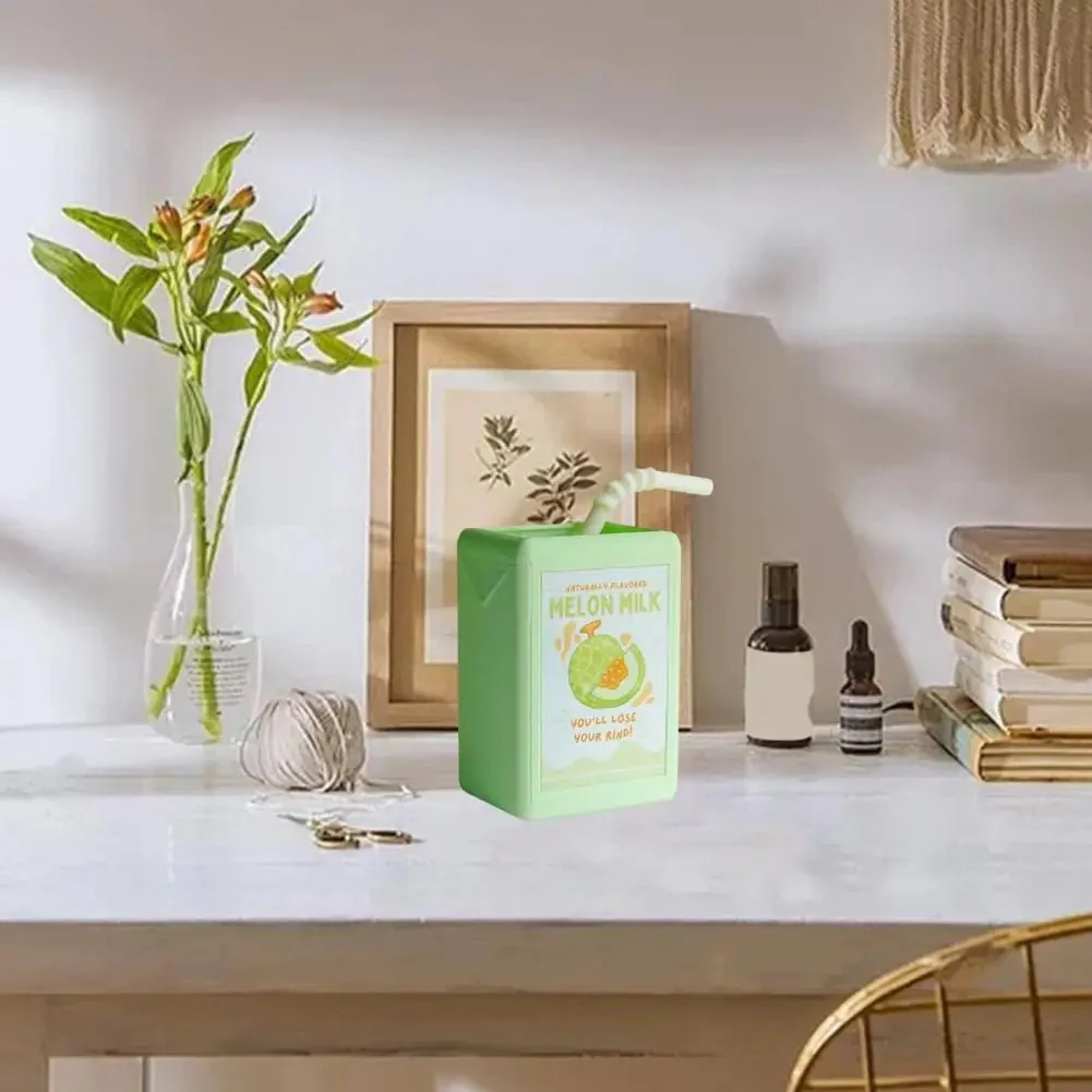 Cute Resin Juice Box Planter - Indie Aesthetic Desk Decor