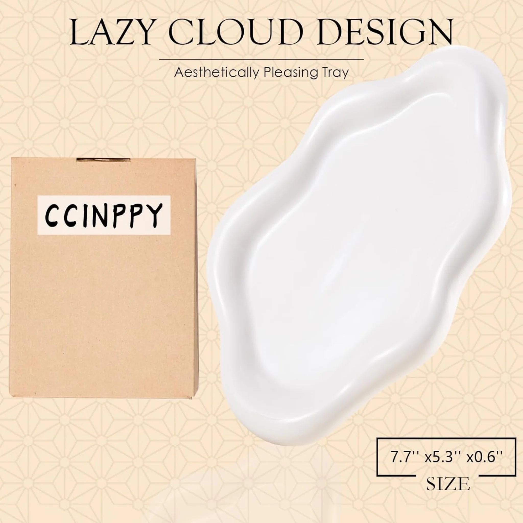 Cloud Design Ceramic Jewelry Tray - Elegant Vanity, Room Decor & Accessory