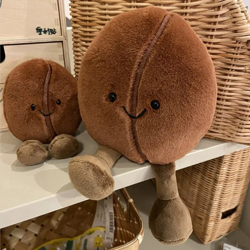 Simulated Coffee Bean Plush Doll Pillow - Brown Soft Stuffed