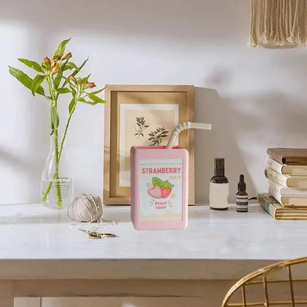 Cute Resin Juice Box Planter - Indie Aesthetic Desk Decor