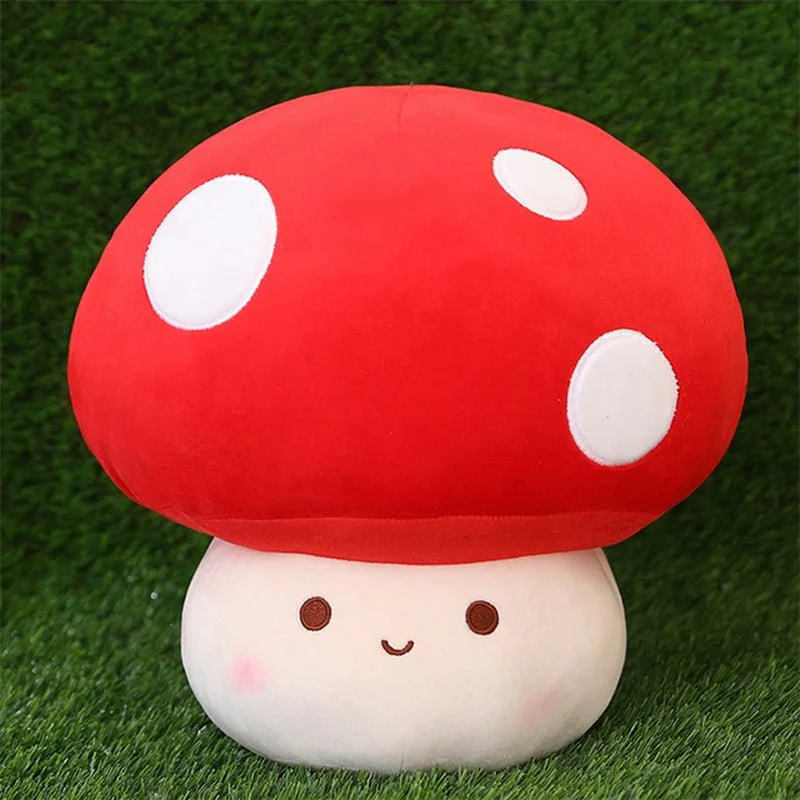 Kawaii Mushroom Plush Pillow - Soft Decorative Doll for Cozy Bedroom Decor