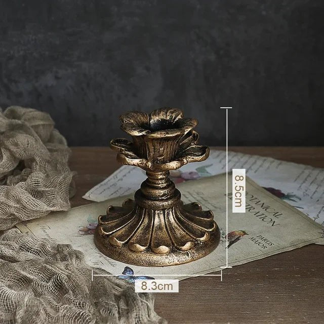 1 pc Antique Resin Candlestick Holder - Retro French Candle Sconce