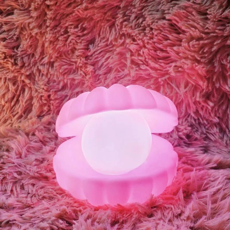 Pearl Shell Night Light - LED Bedside Lamp for Aesthetic Bedroom
